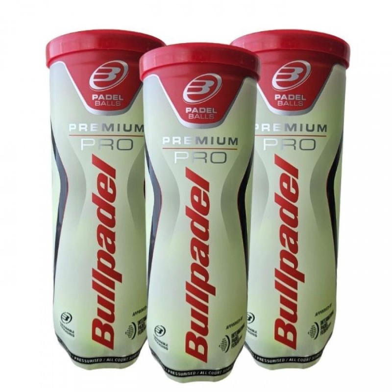 Pack of 3 Cans of Bullpadel Premium Pro Balls